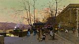 Eugene Galien-laloue Famous Paintings - Autumn Street Scene